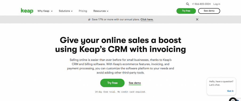 Keap: Top CRM with Invoicing Software