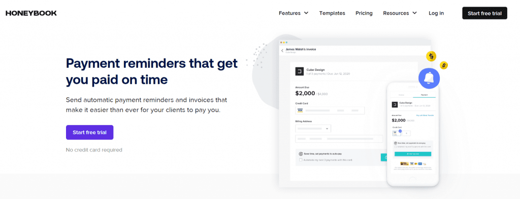 Honey Book:Best Invoice Reminder Software