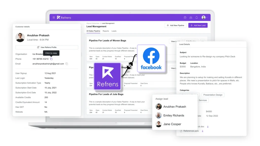 Refrens Sales CRM - Facebook Integration