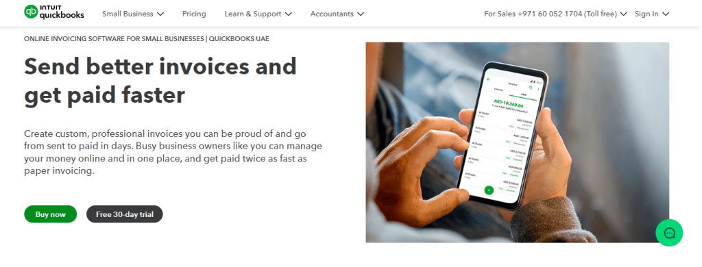QuickBooks: Top VAT Invoicing software in UAE