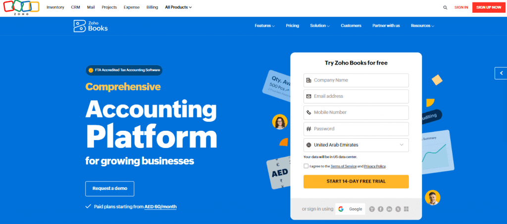 Zoho: Top VAT Accounting Software in UAE