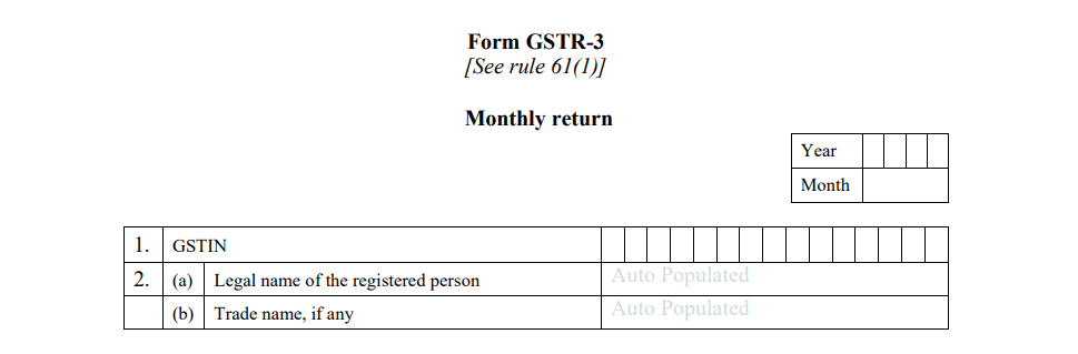 GSTR 3 montly return