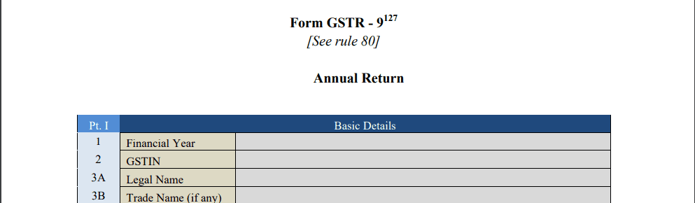 GSTR 9 Part I