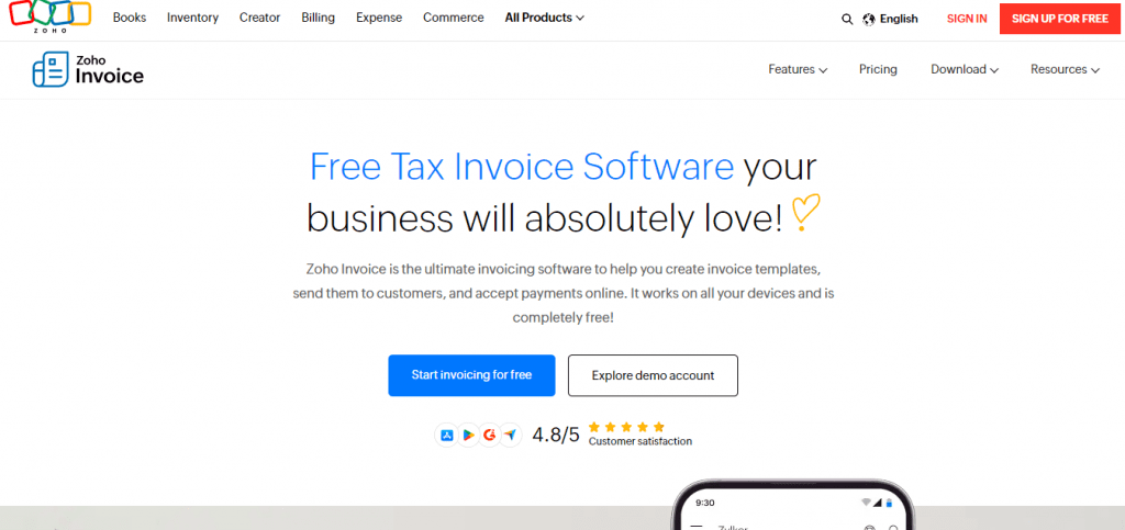 Zoho Invoice