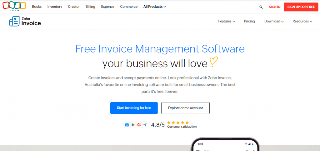 Zoho Invoice